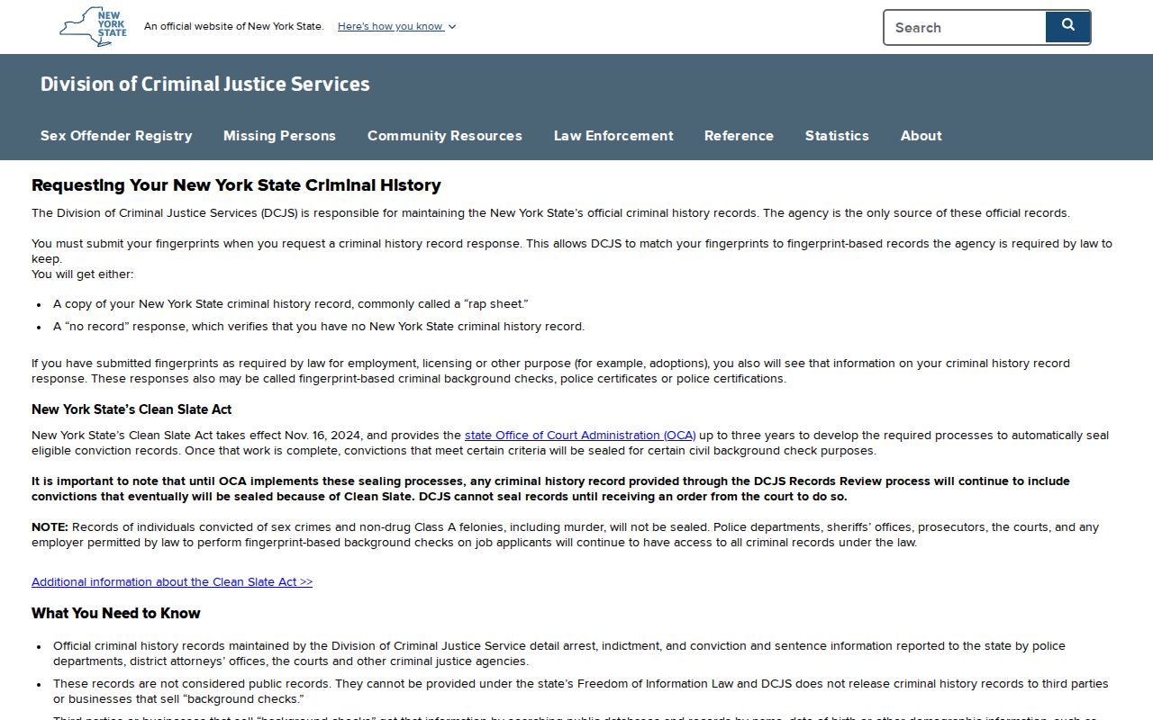 DCJS Personal Record Review page for auditing a Saratoga County arrest cycle