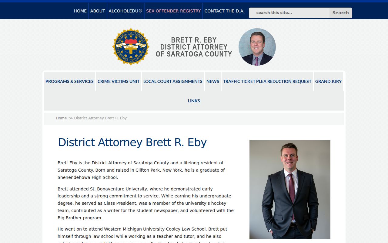 Saratoga Springs criminal record path through the Saratoga County District Attorney